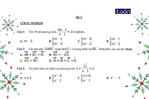 Đề thi học kì 1 toán 10 - Phương pháp học toán đơn giản, hiệu quả