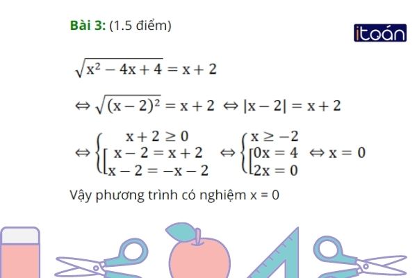 Đề thi học kì 1 toán 9 - Chinh phục kỳ thi cùng Itoan
